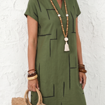Noralia | Short Sleeve Abstract Print Knee Length Dress