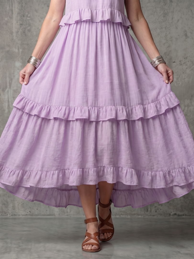 Vidassa | Tiered Ruffle Halter Maxi Dress