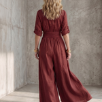 Wrennamae | Cross Front Wide Leg Jumpsuit