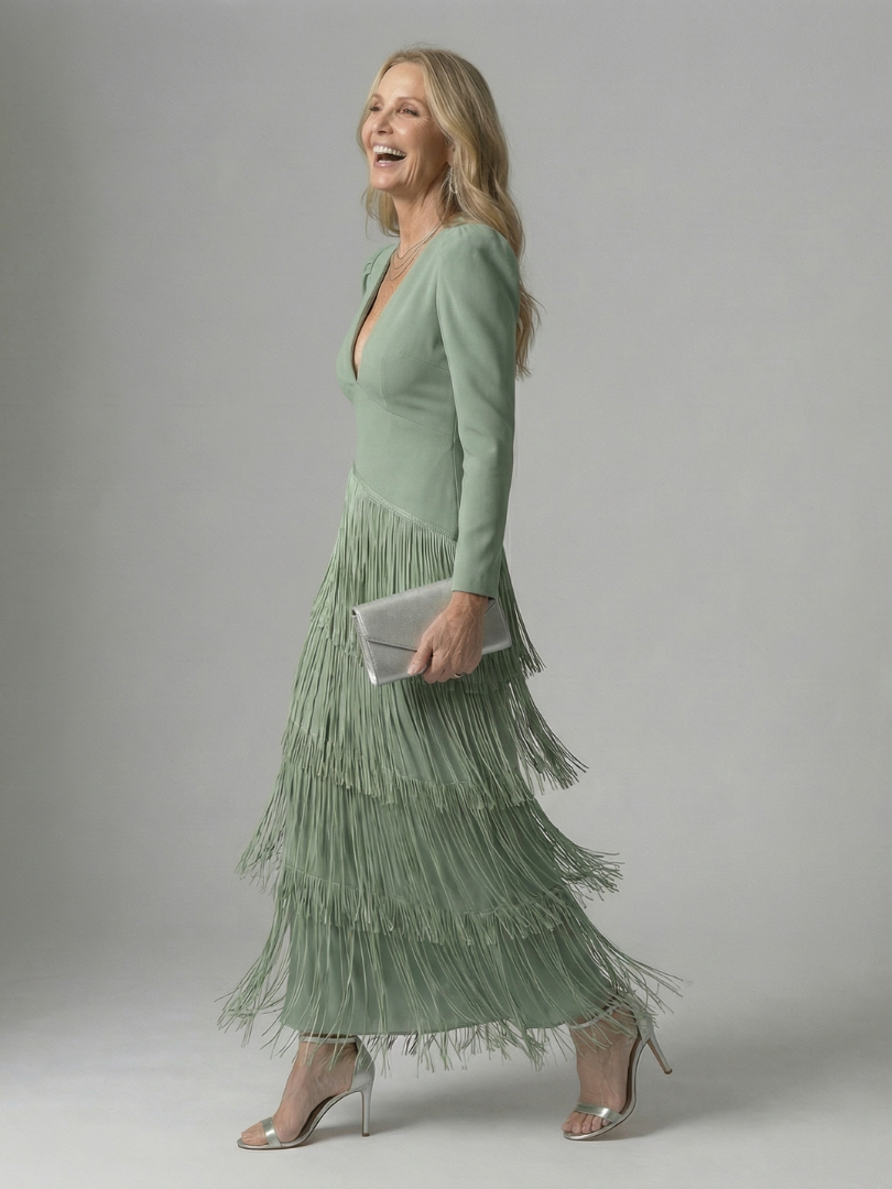 Corrose | Fringe Layer Midi Dress