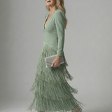 Corrose | Fringe Layer Midi Dress