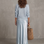 Lunwyn | Bias Fall Satin Skirt Knit Layer Set