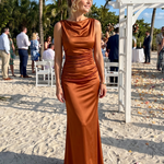Talette | Sleeveless Boat Neck Fitted Maxi Dress