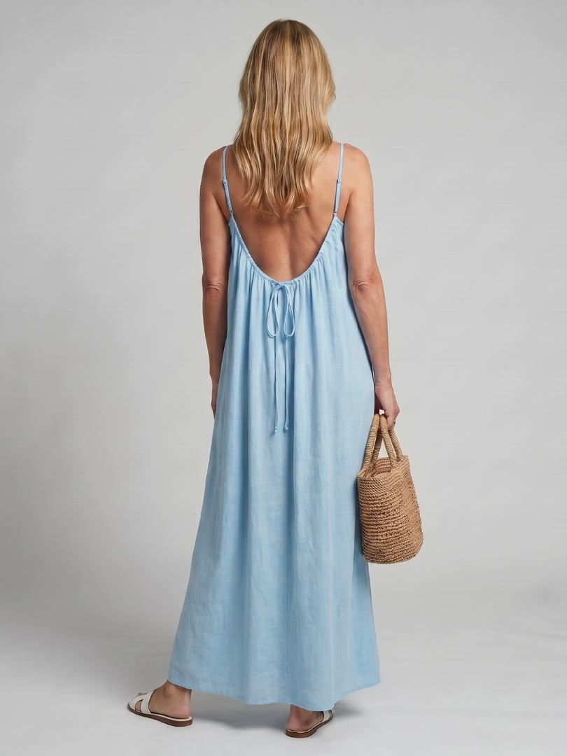 Lunine | Gathered Neckline Silhouette Loose Lounge Dress