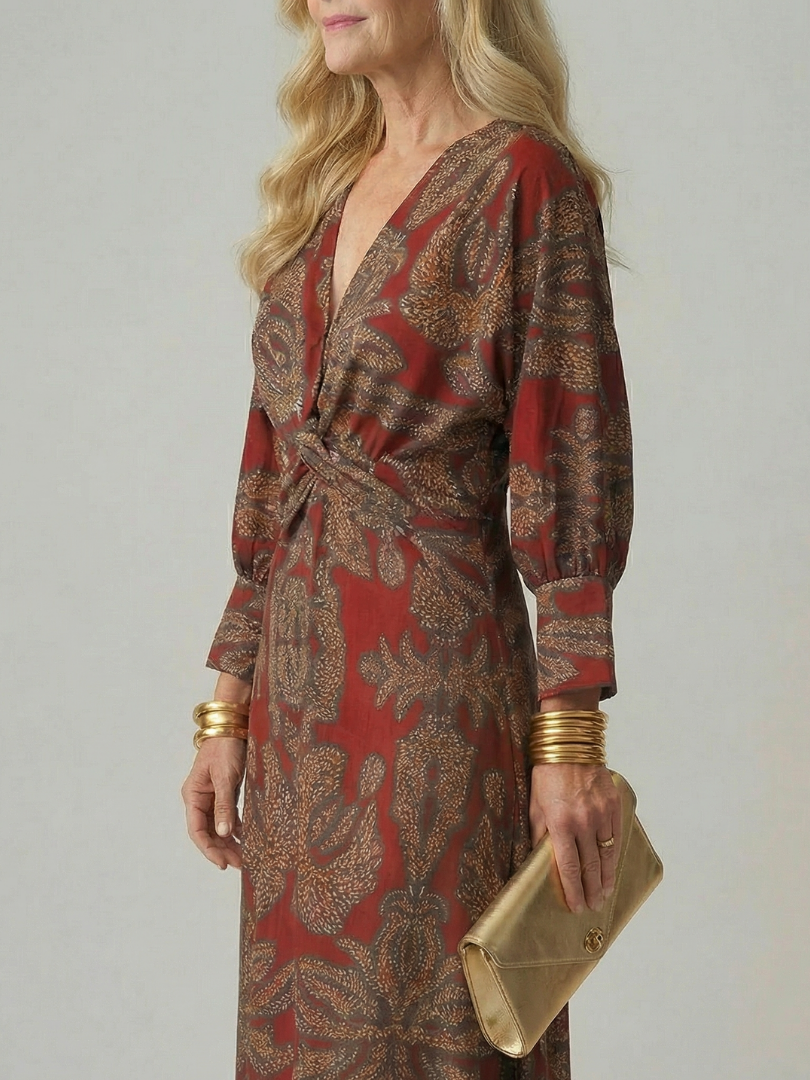 Linnsette | Natural Wrap Midi Dress