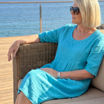 Linnthea | Gathered Front Half Sleeve Knee Length Dress