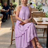 Vidassa | Tiered Ruffle Halter Maxi Dress