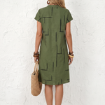Noralia | Short Sleeve Abstract Print Knee Length Dress