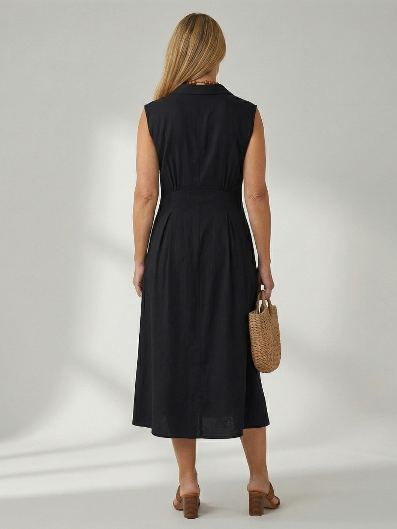Tesbeth | Stack Button Midi Dress