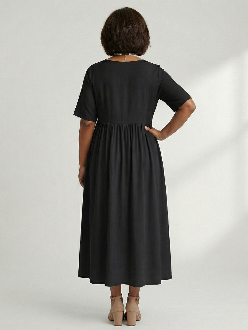 Verdra | Simple Gather Midi Dress