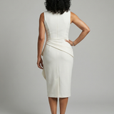 Esmenia | Asymmetric Drape Midi Dress