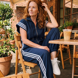 Mirania | Zip Front Stripe Panel Jumpsuit