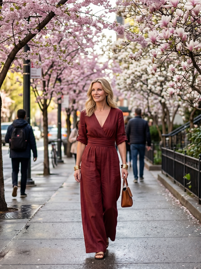 Wrennamae | Cross Front Wide Leg Jumpsuit
