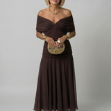 Calmarie | Off Shoulder Flow Midi Dress