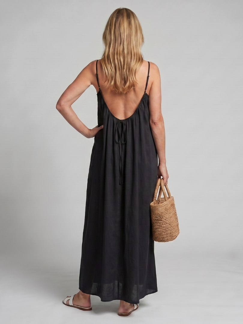 Lunine | Gathered Neckline Silhouette Loose Lounge Dress