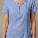 Callabelle | Zip Neck Pocket Detail Knee Length Dress