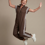 Mirania | Zip Front Stripe Panel Jumpsuit