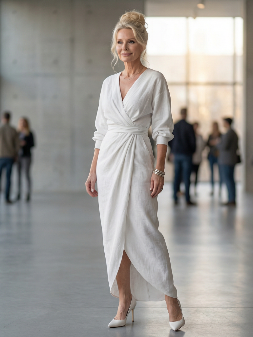 Giandra | Diagonal Drape Maxi Dress