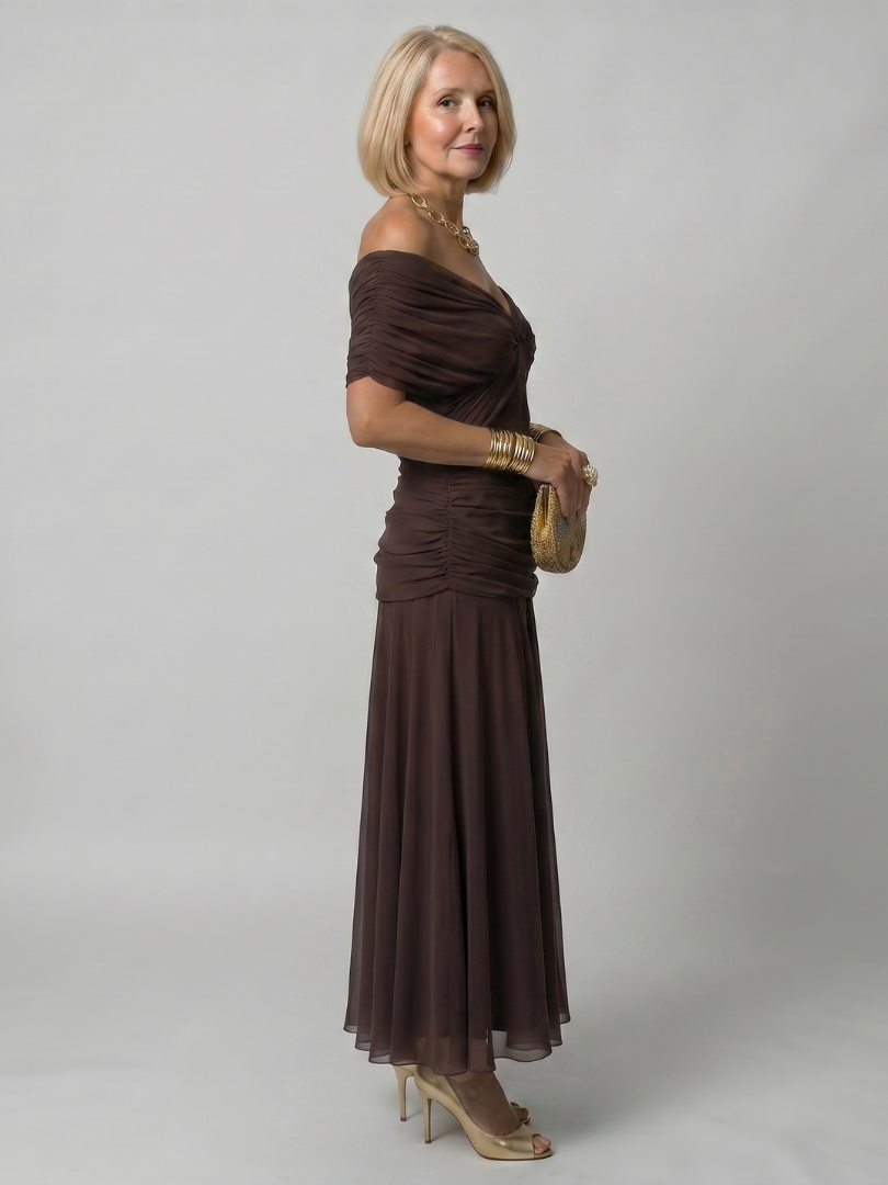 Calmarie | Off Shoulder Flow Midi Dress