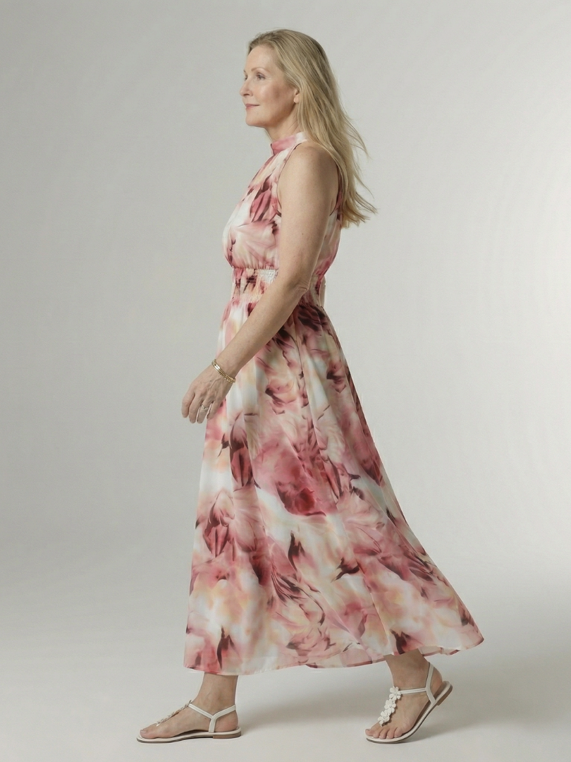 Penlora | Gathered Halter Midi Dress
