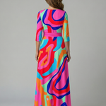 Liasette | Cross Wrap Neck Midi Dress