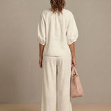 Halrin | Zip Front Blouson Top Wide Leg Set