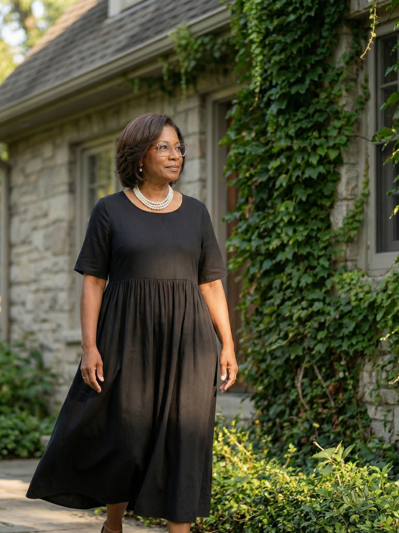 Verdra | Simple Gather Midi Dress