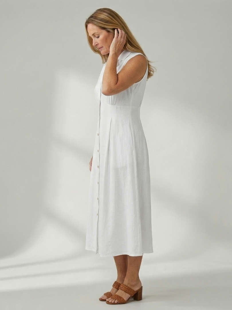 Tesbeth | Stack Button Midi Dress