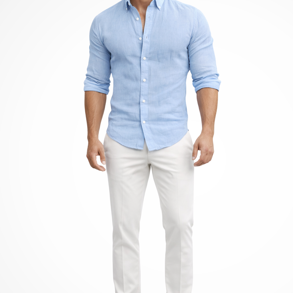 Callum | Men Loose Fit Long Sleeve Cotton Lapel Casual Summer Shirt