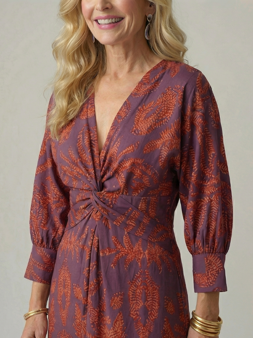 Linnsette | Natural Wrap Midi Dress