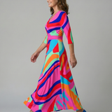 Liasette | Cross Wrap Neck Midi Dress