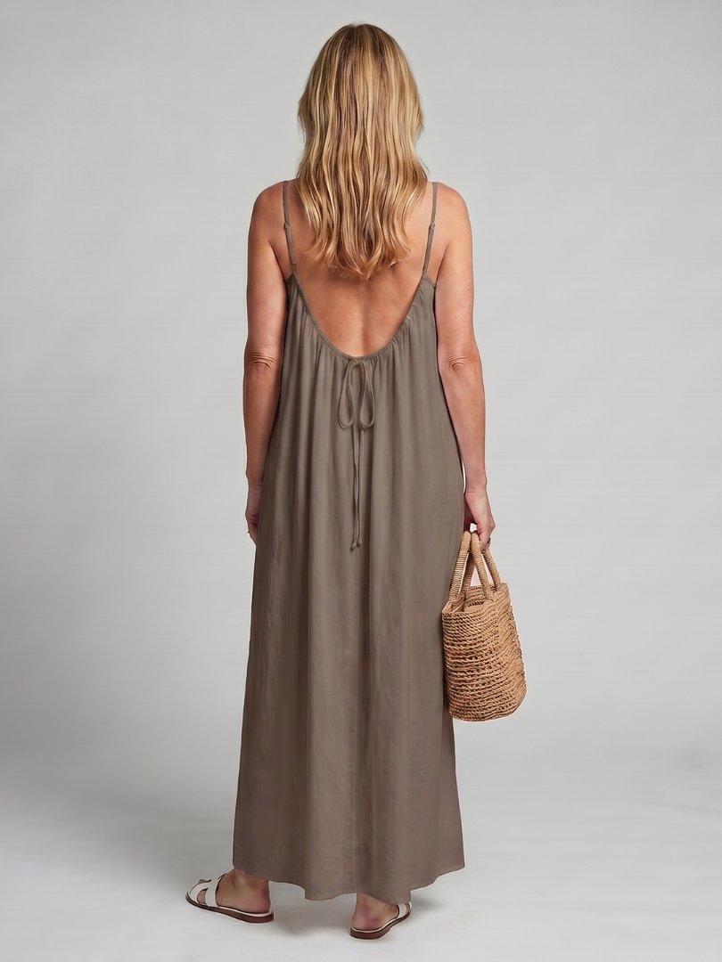Lunine | Gathered Neckline Silhouette Loose Lounge Dress