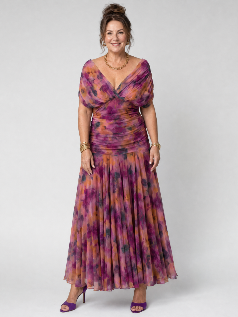 Calmarie | Off Shoulder Flow Midi Dress