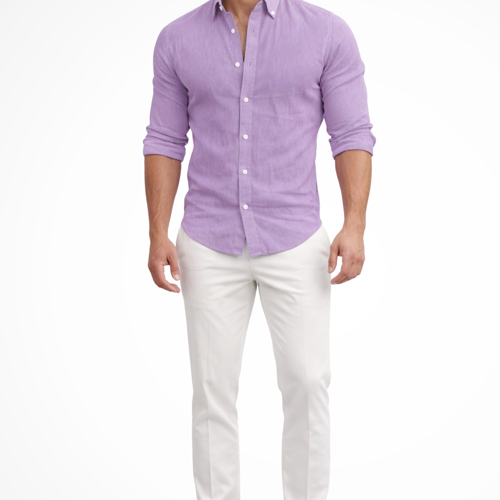 Callum | Men Loose Fit Long Sleeve Cotton Lapel Casual Summer Shirt