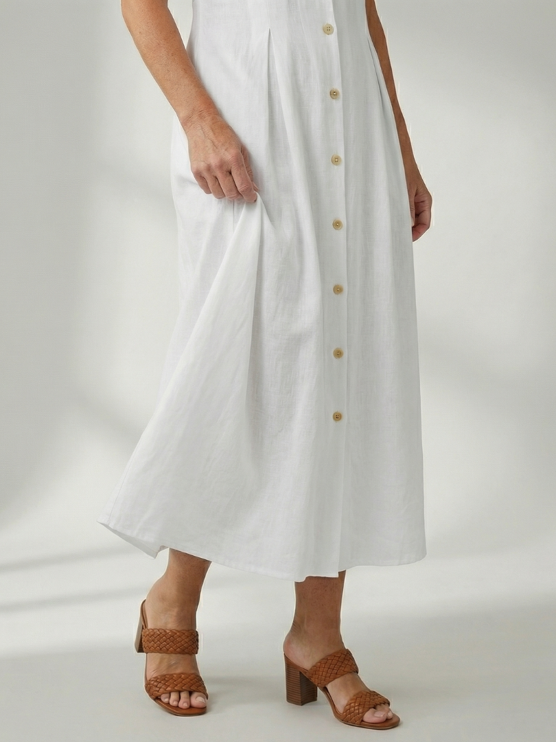 Tesbeth | Stack Button Midi Dress