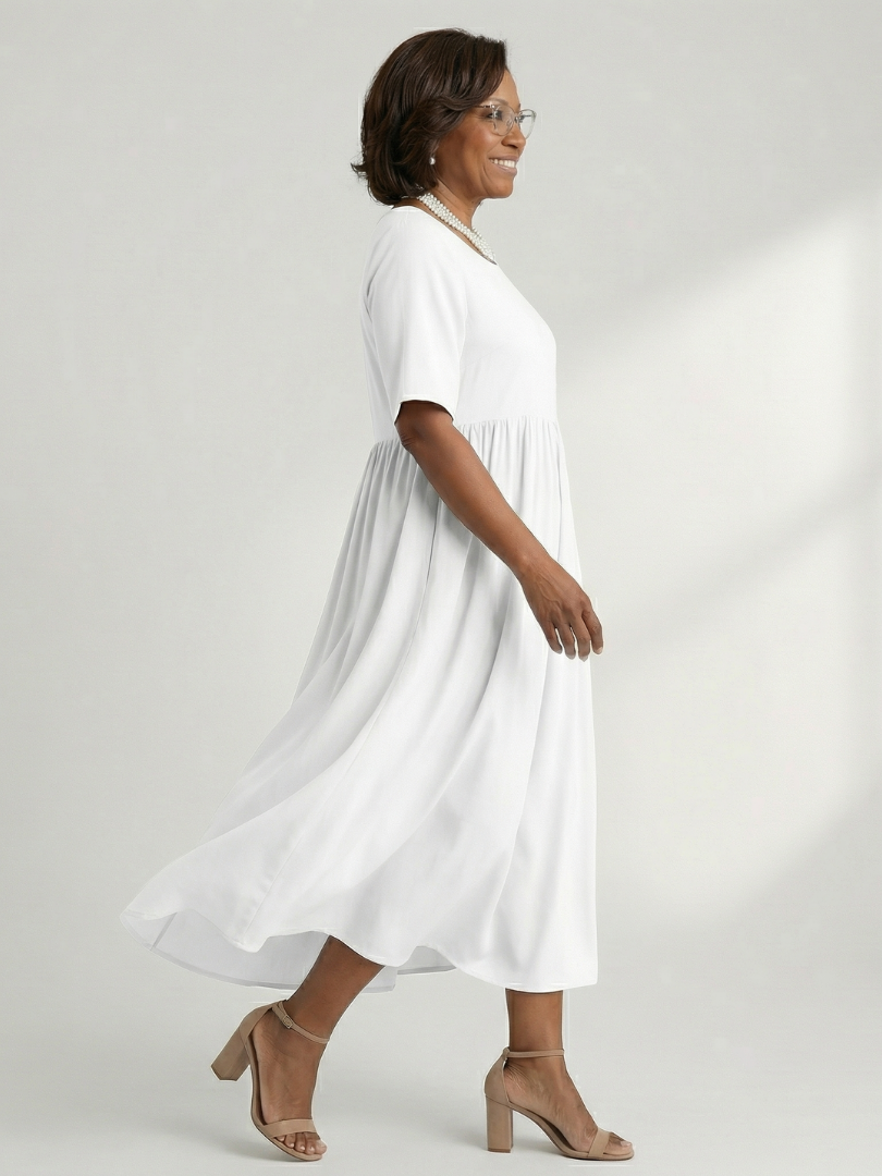 Verdra | Simple Gather Midi Dress