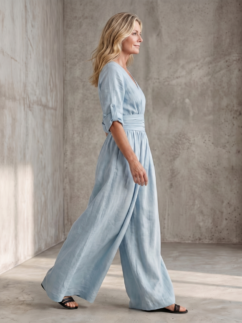 Wrennamae | Cross Front Wide Leg Jumpsuit