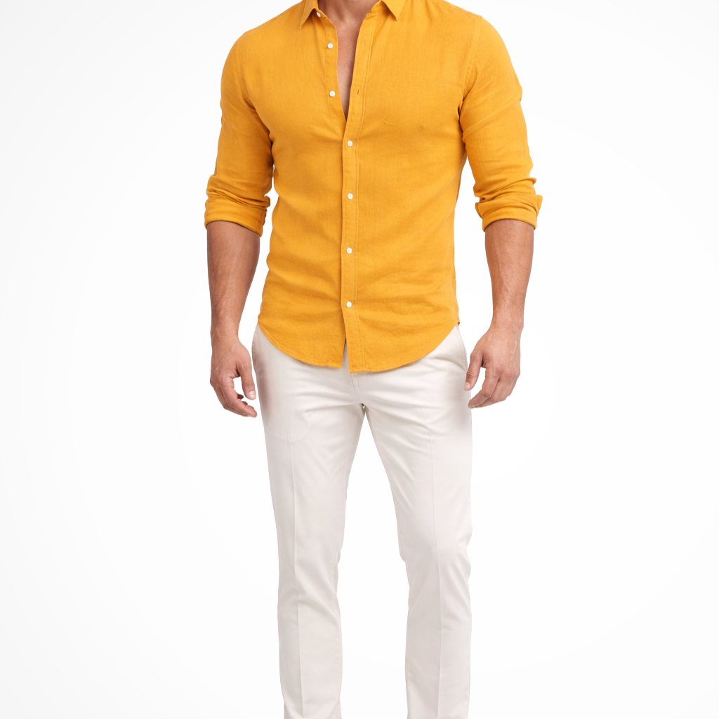 Callum | Men Loose Fit Long Sleeve Cotton Lapel Casual Summer Shirt