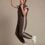 Mirania | Zip Front Stripe Panel Jumpsuit