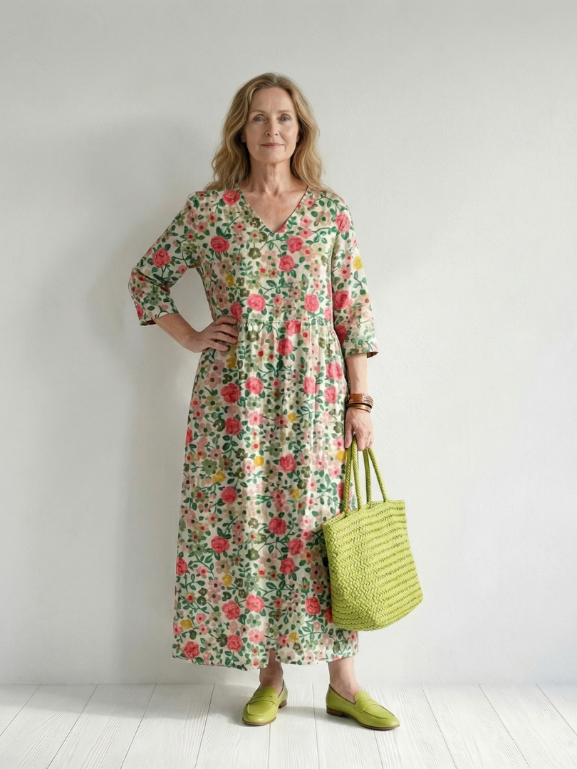 Lorina | Scatter Flower Midi Dress