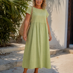 Linnette | Minimal Short Sleeve Relaxed Midi Dress
