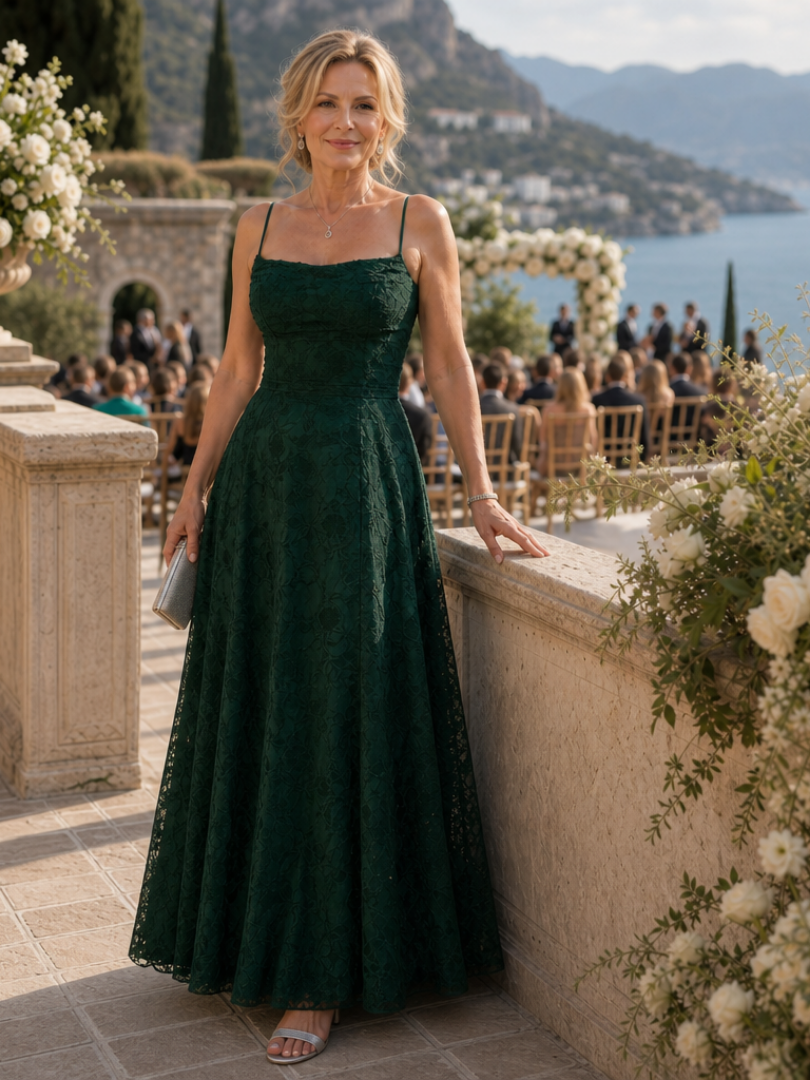 Fiorin | Spaghetti Strap Full Lace Maxi Dress