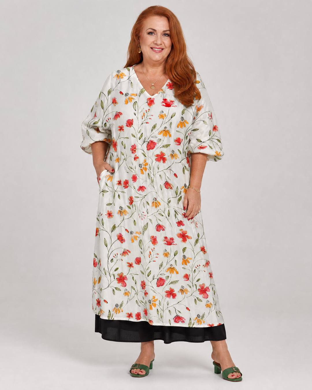 Solsia | Wildflower Print Everyday Swing Midi Dress