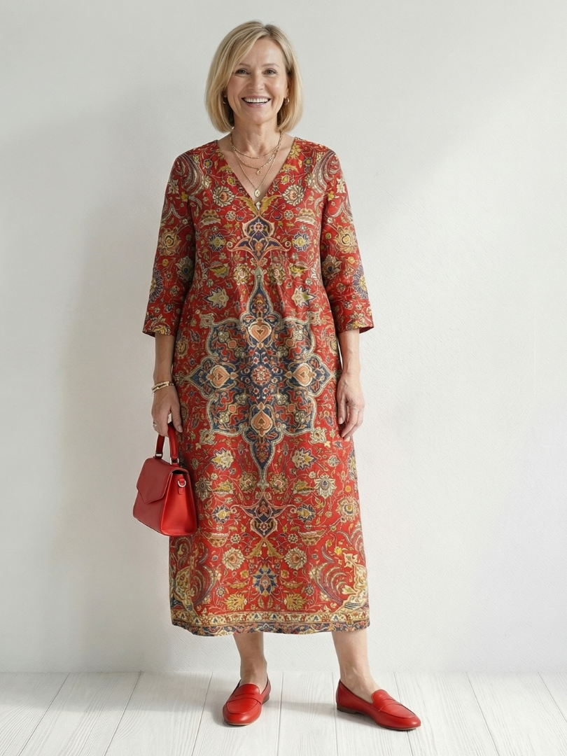 Prundra | Ease Patchwork Midi Dress