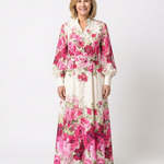 Hilassa | Long Sleeve Floral Belted Maxi Dress