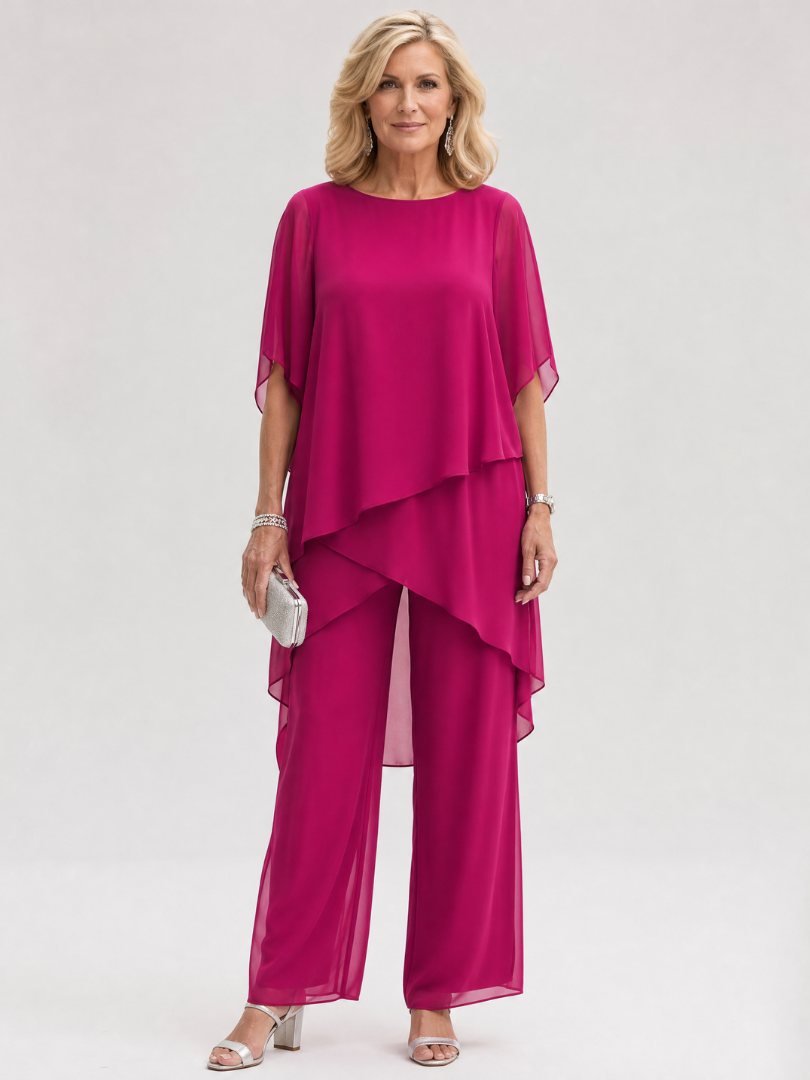 Surisette | Layered Chiffon Two Piece Pant Set