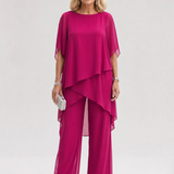 Surisette | Layered Chiffon Two Piece Pant Set