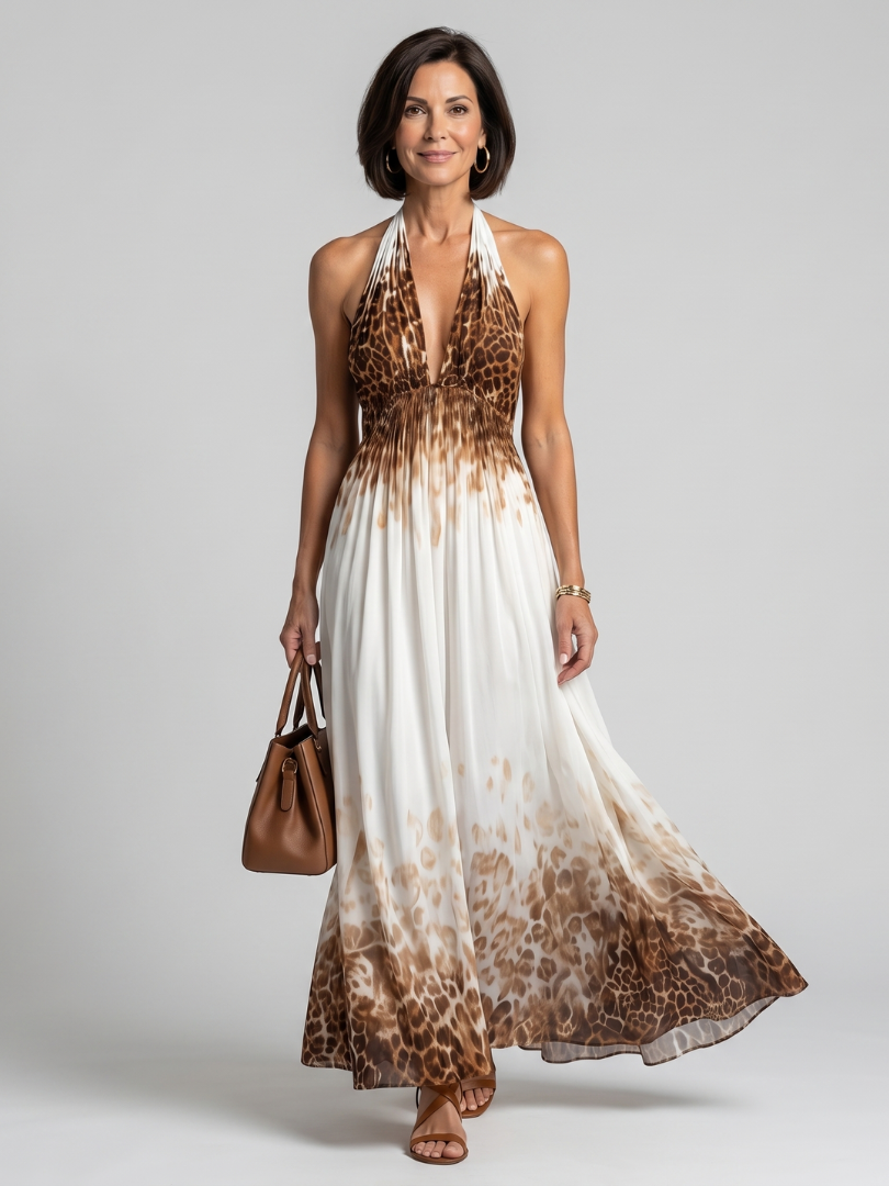 Mirabeth | Pleated White Midi Dress