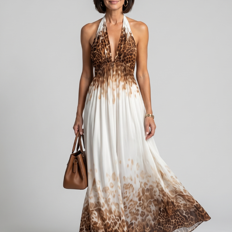 Mirabeth | Pleated White Midi Dress