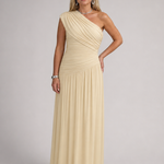 Esmemarie | One Shoulder Draped Bodice Maxi Dress